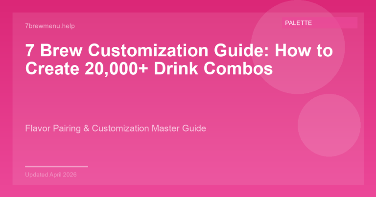 7 Brew drink customization guide showing flavor combinations and syrup pairing options