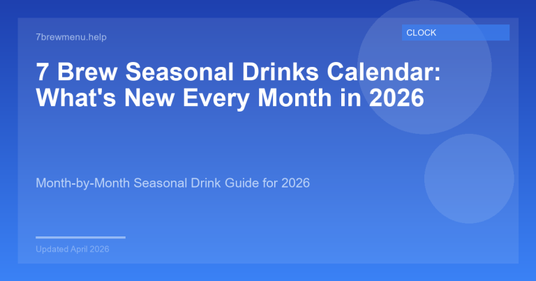 7 Brew seasonal drinks calendar showing monthly limited time offerings for 2026