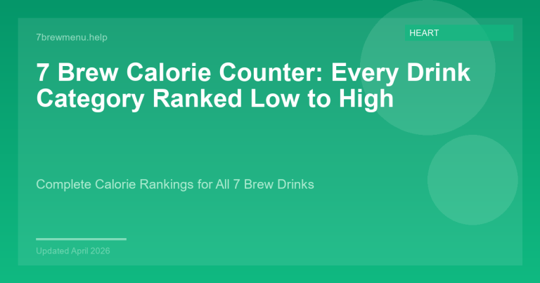 7 Brew calorie counter ranking every drink category from lowest to highest calories