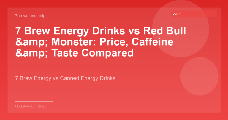 7 Brew energy drinks comparison with Red Bull and Monster showing price and caffeine data