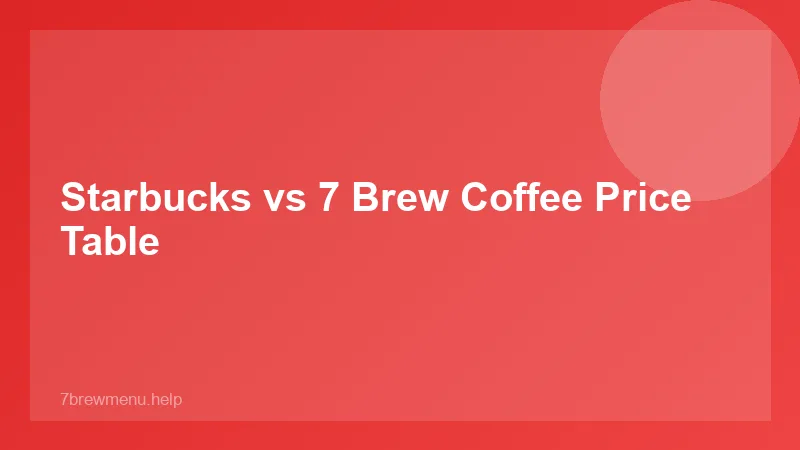 Starbucks vs 7 Brew Coffee Price Table - 7 Brew