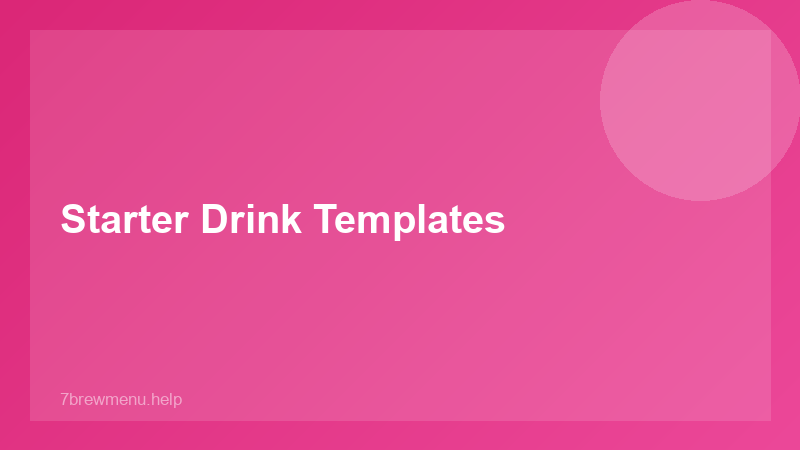 Create 7 Brew Drink - 7 Brew Guide