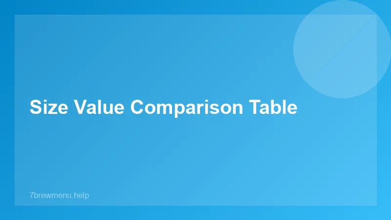 Size Value Comparison Table - 7 Brew