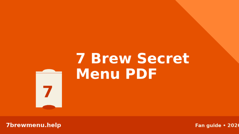 Printable 7 Brew secret menu PDF cover with hidden drink recipes and pump counts